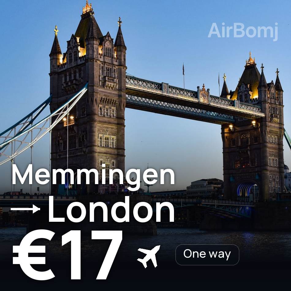 تذكرة طيران: ميمينجين — لندن، €17