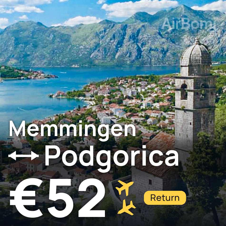تذكرة طيران: ميمينجين — بودجوريتسا، €52