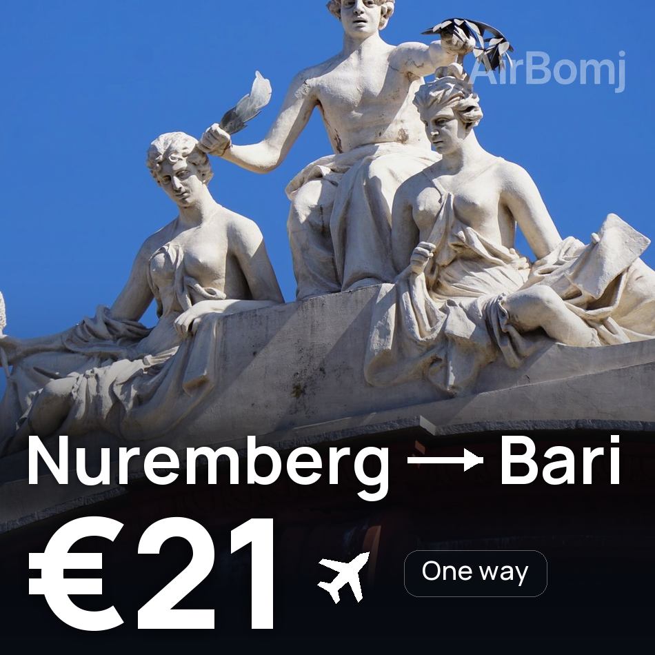 تذكرة طيران: نورنبرج — باري، €21
