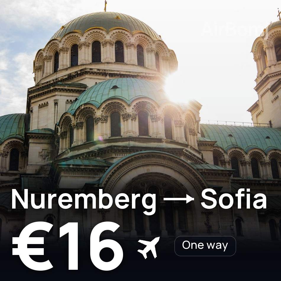 تذكرة طيران: نورنبرج — صوفيا، €16