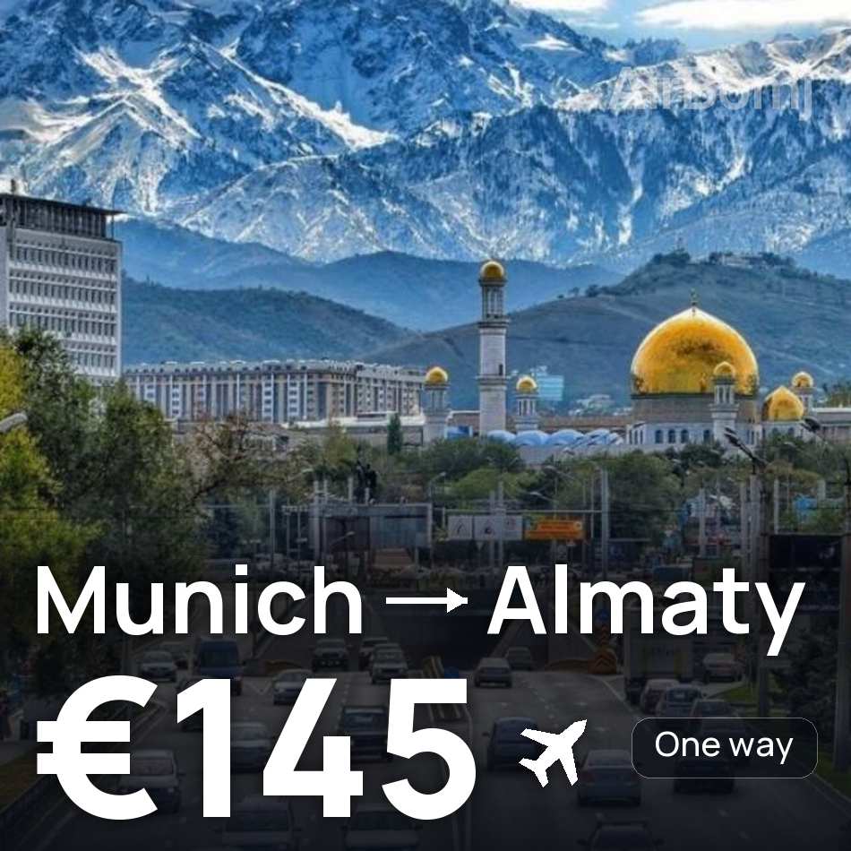 تذكرة طيران: ميونخ — ألماطة، €145