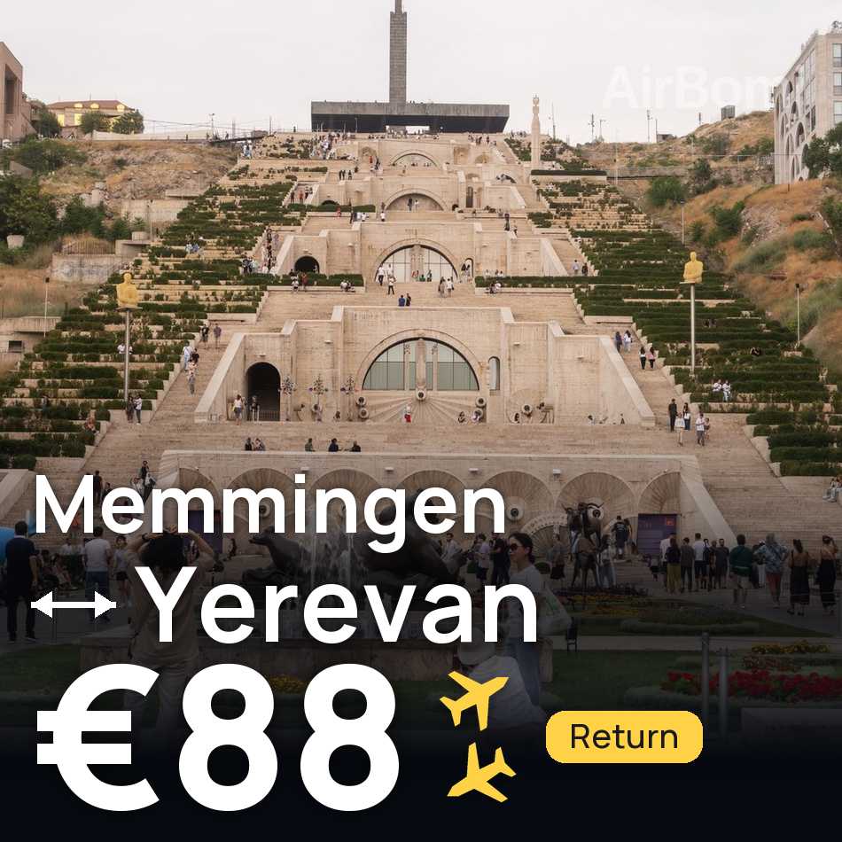 تذكرة طيران: ميمينجين — يريفان، €88