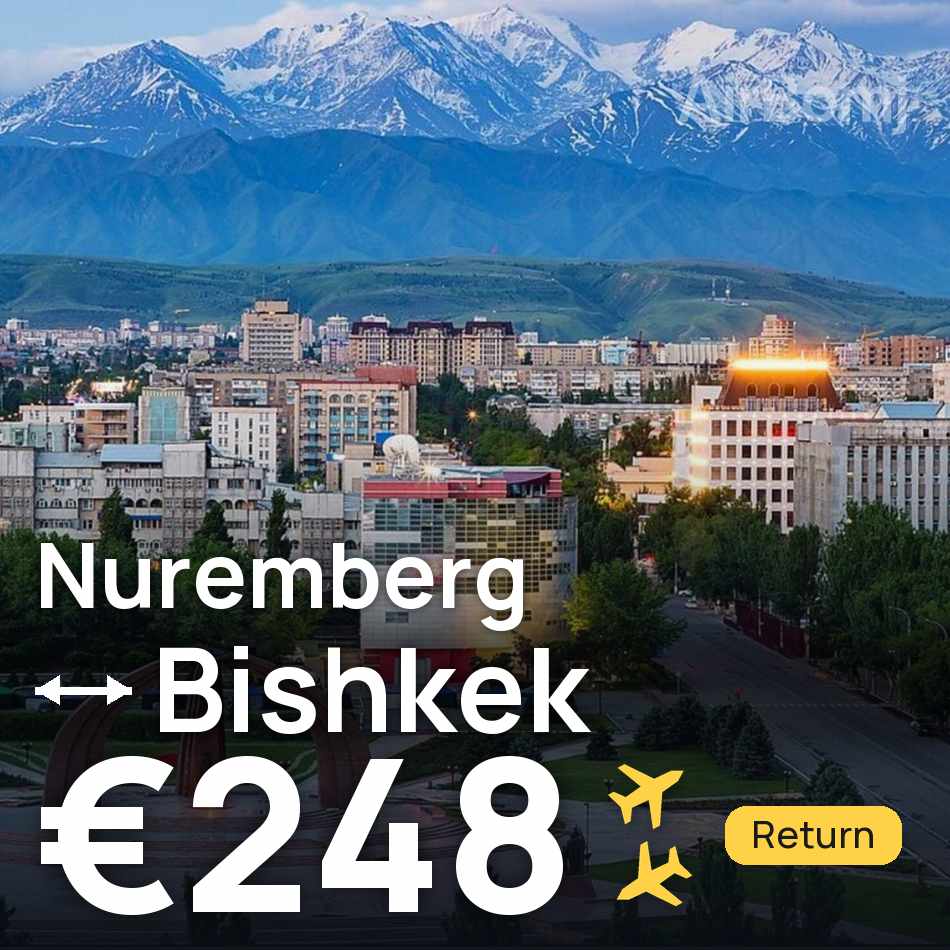 تذكرة طيران: نورنبرج — بيشكك، €248