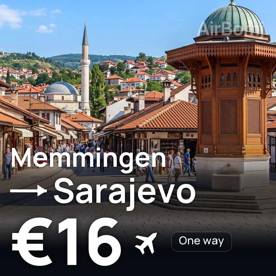 تذكرة طيران: ميمينجين — سراييفو، €16