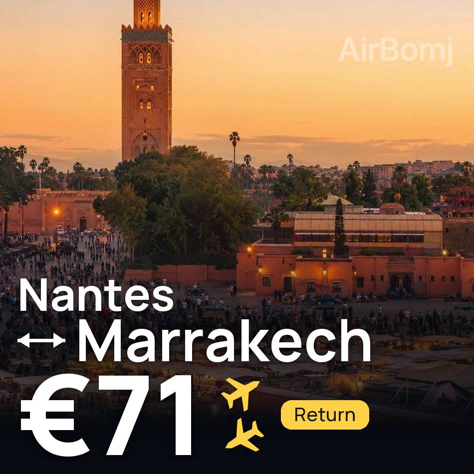 Biglietto aereo: Nantes — Marrakesh, €71