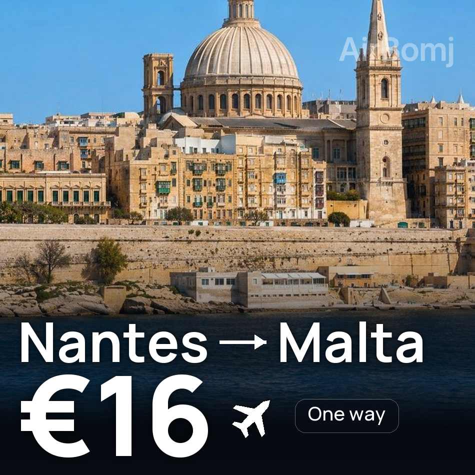 Biglietto aereo: Nantes — La Valletta, €16