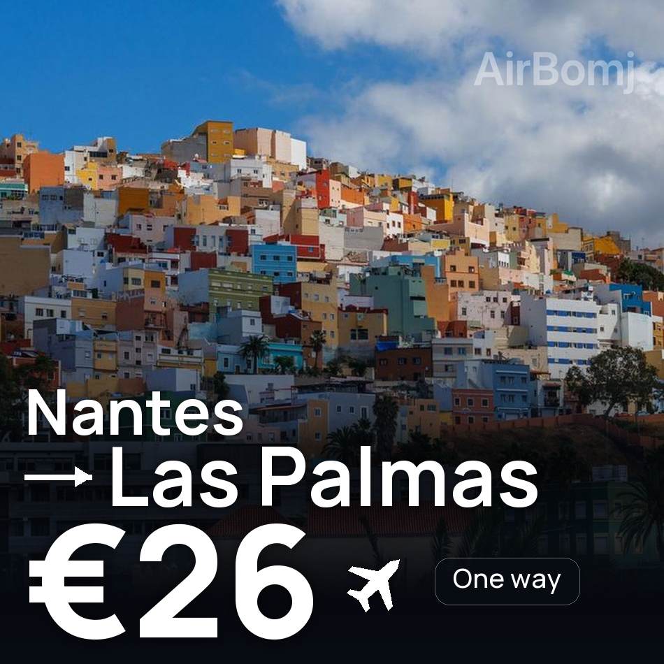 Tiket pesawat: Nantes — Las Palmas, €26