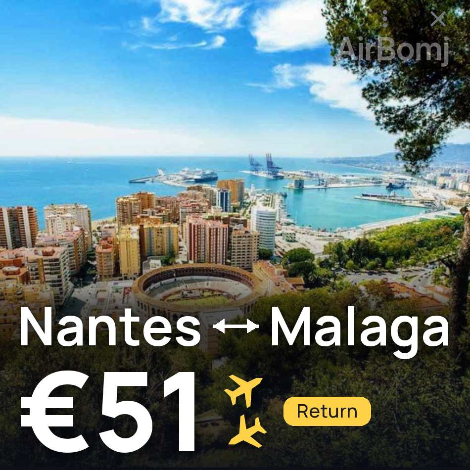 Biglietto aereo: Nantes — Málaga, €51
