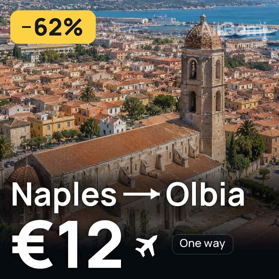 تذكرة طيران: نابولي — أولبيا، €12