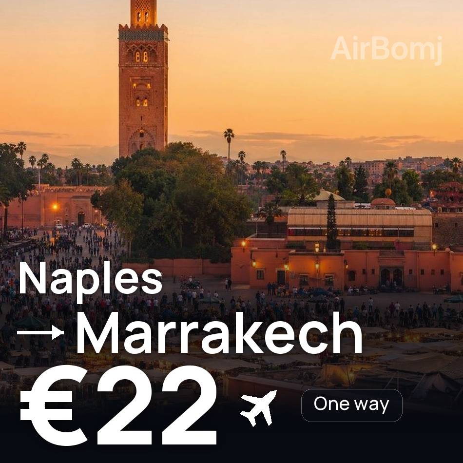 تذكرة طيران: نابولي — مراكش، €22