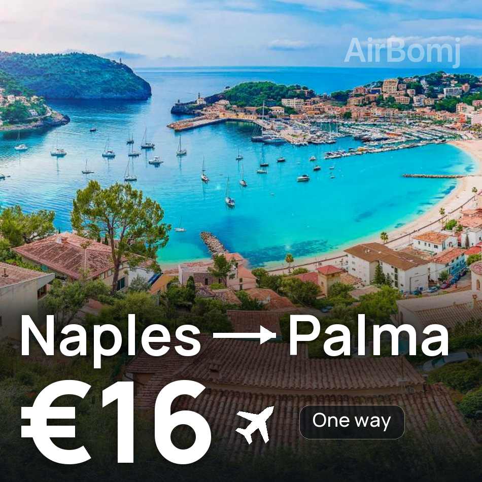 تذكرة طيران: نابولي — بالما مايوركا، €16