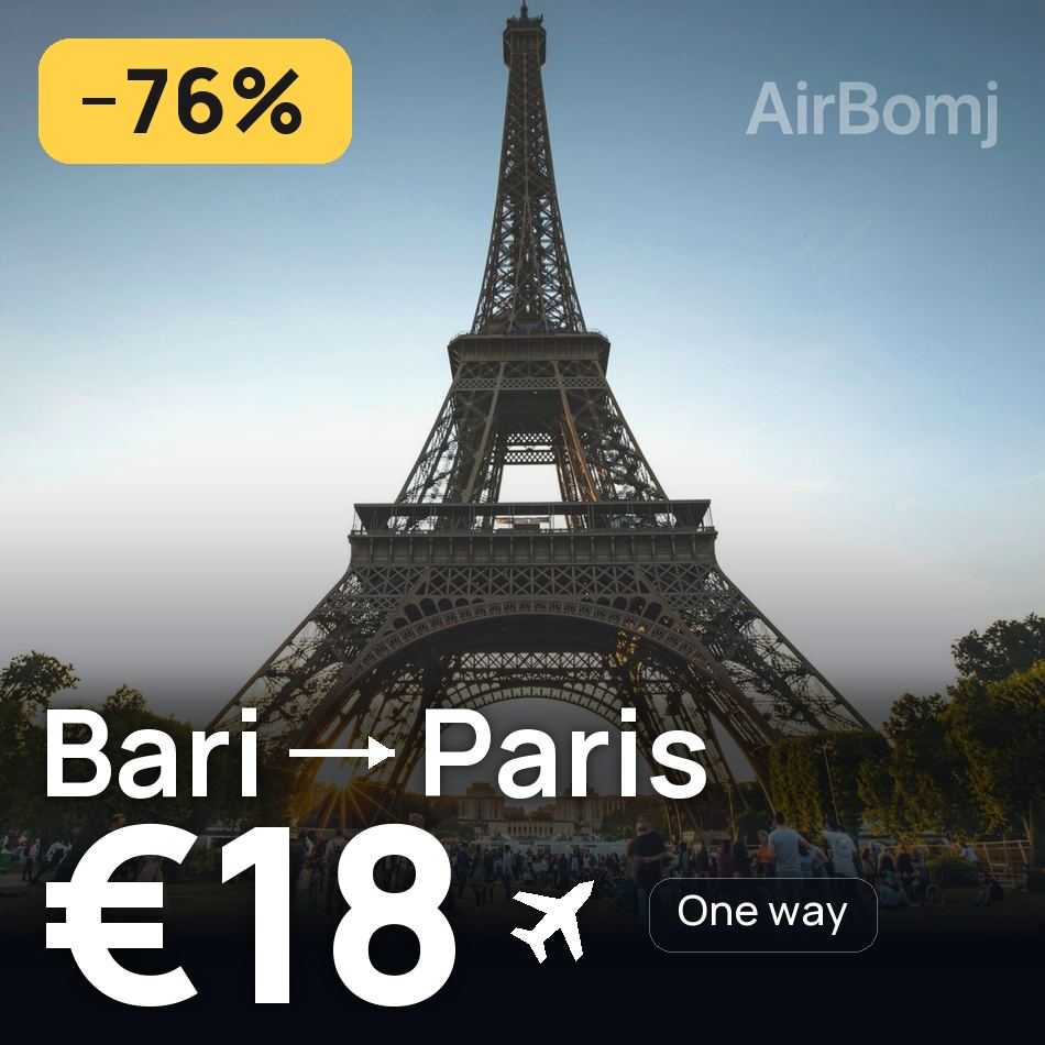 تذكرة طيران: باري — باريس، €18