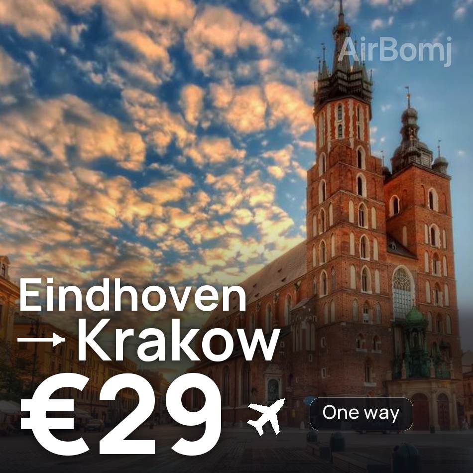 تذكرة طيران: آيندهوفن — كراكوف، €29