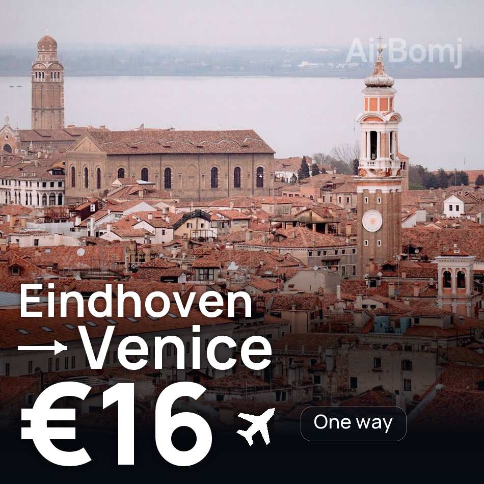 تذكرة طيران: آيندهوفن — البندقية، €16