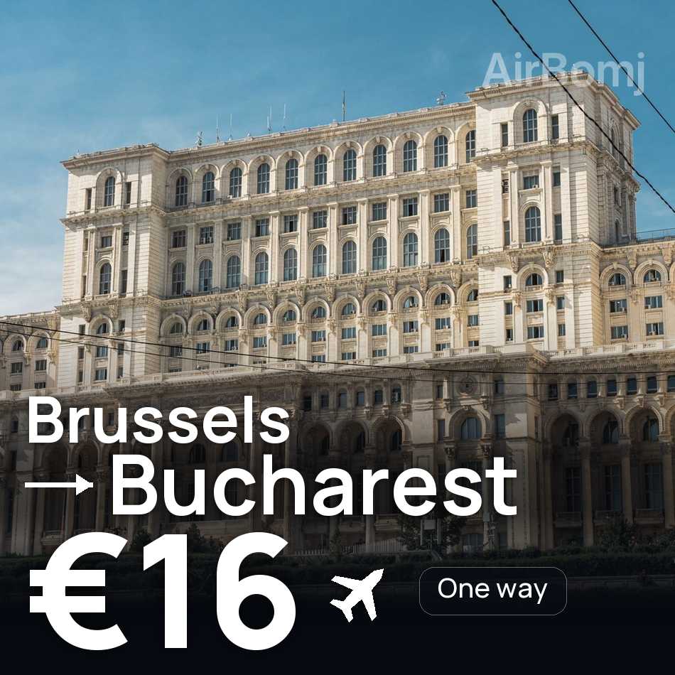تذكرة طيران: بروكسل — بوخارست، €16