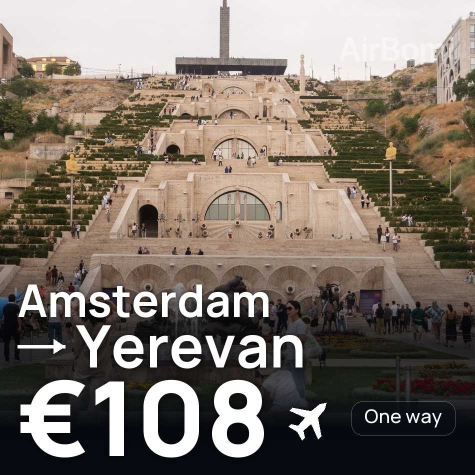 Flugticket: Amsterdam — Eriwan, €108