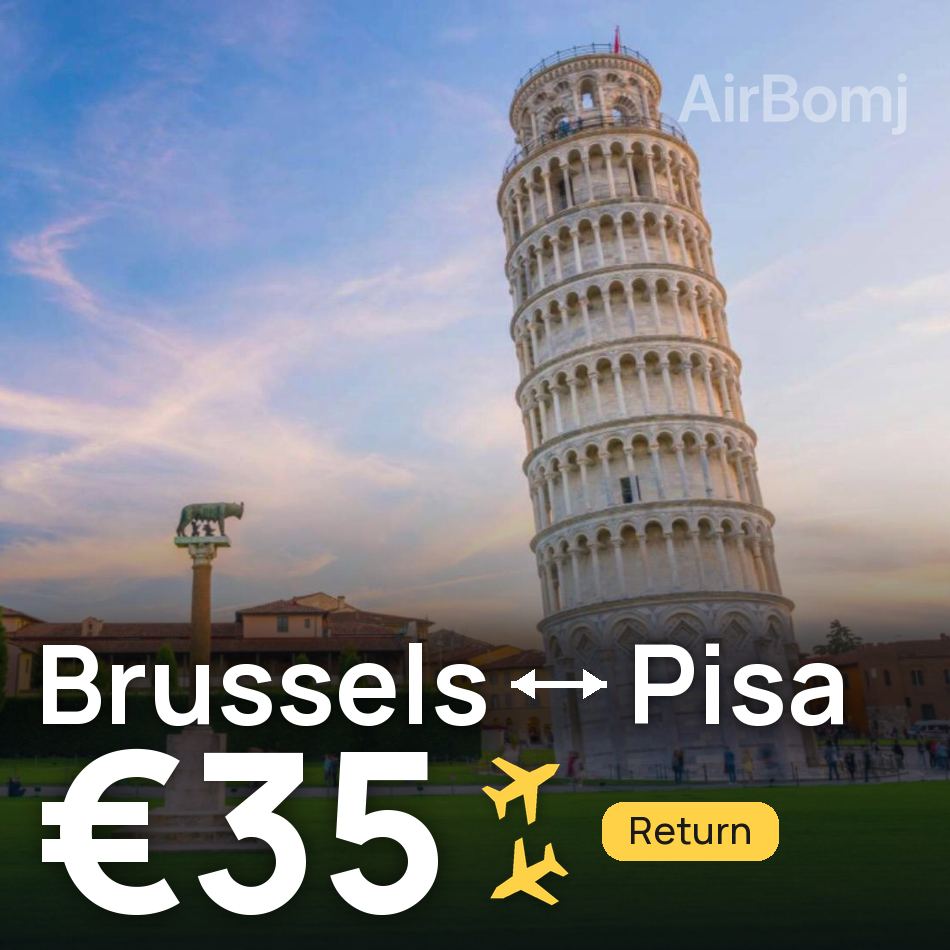 تذكرة طيران: بروكسل — بيزا، €35