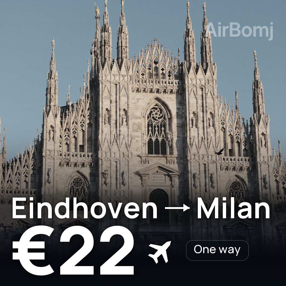 تذكرة طيران: آيندهوفن — ميلانو، €22