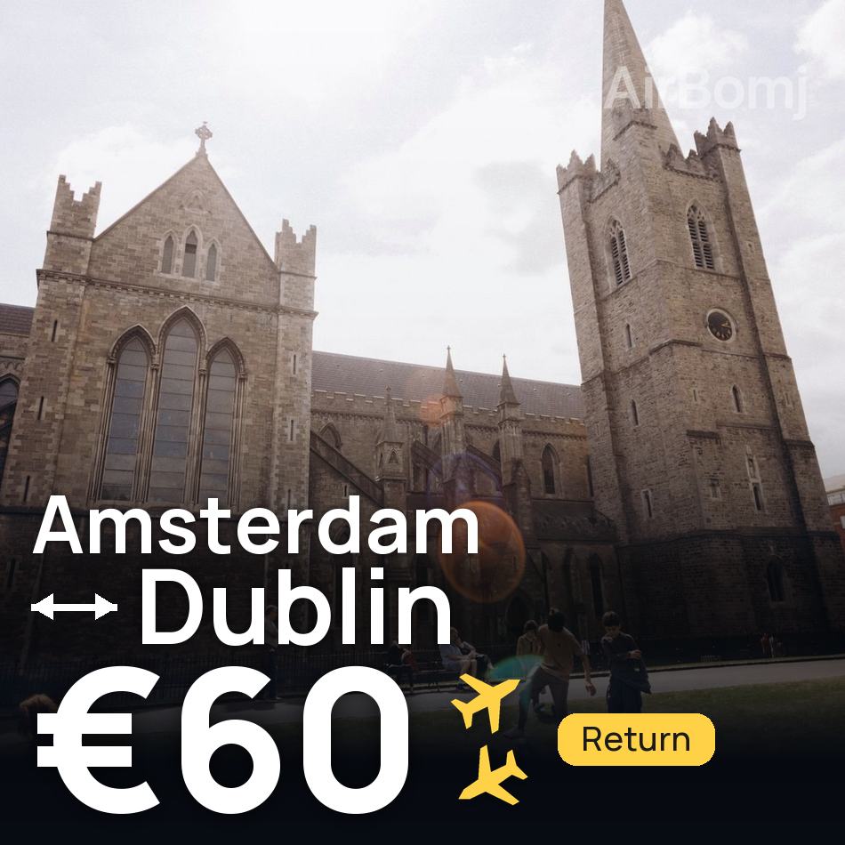 تذكرة طيران: أمستردام — دبلن، €60