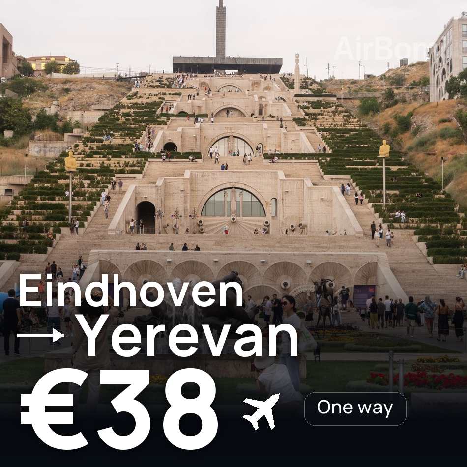 تذكرة طيران: آيندهوفن — يريفان، €38