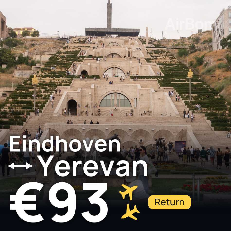 تذكرة طيران: آيندهوفن — يريفان، €93