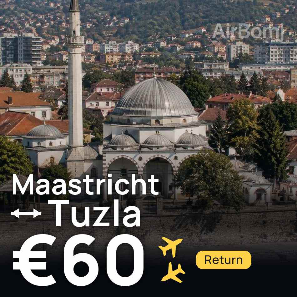 تذكرة طيران: ماستريكت — توزلا، €60