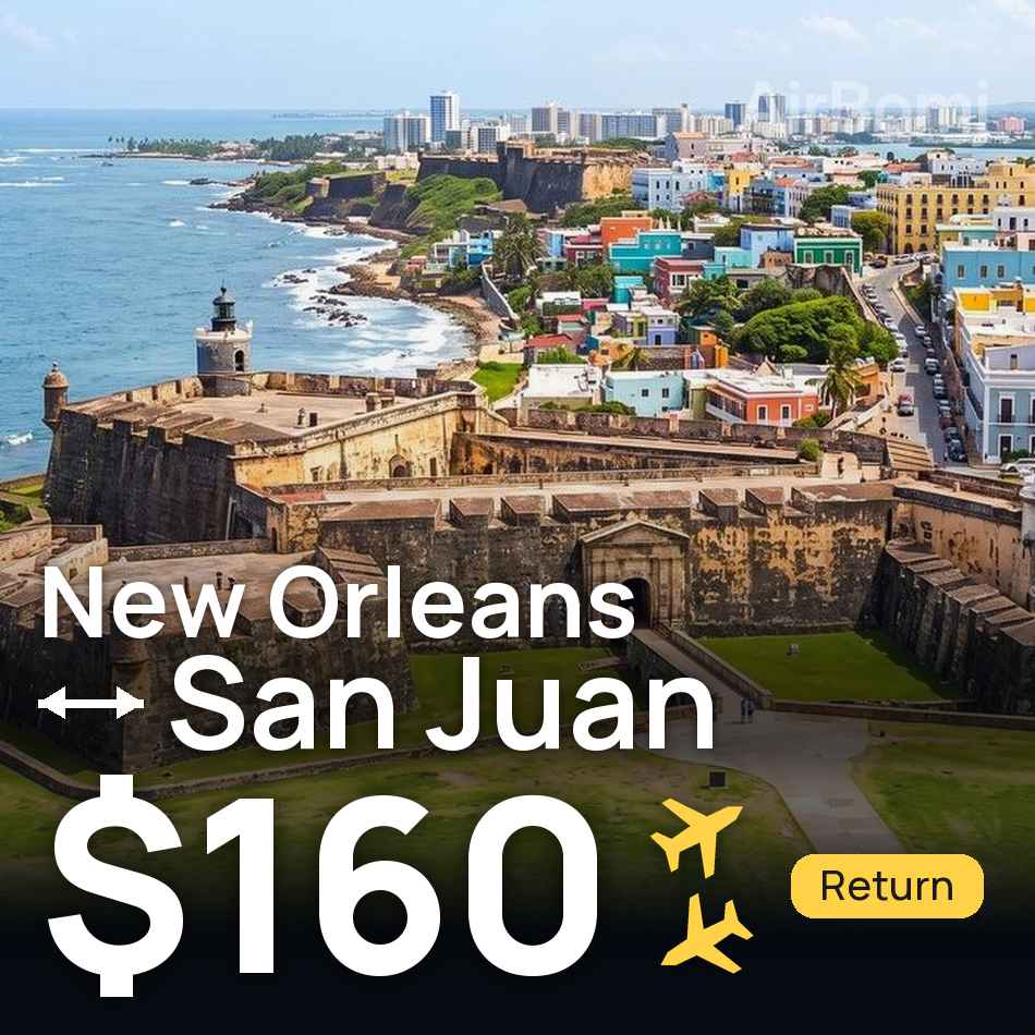 Bilet de avion: New Orleans — San Juan, $160