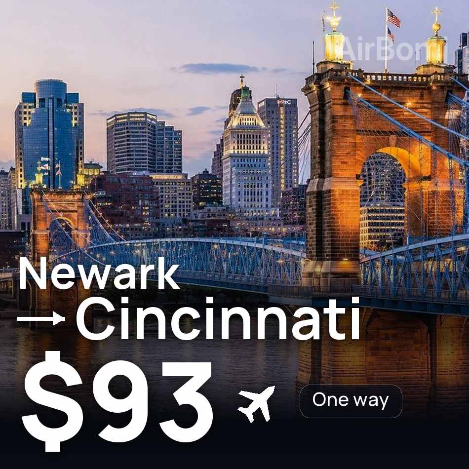 Billet d'avion : Newark — Cincinnati, $93