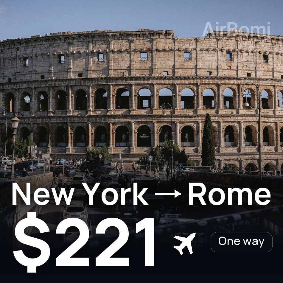 Billet d'avion : New York — Rome, $221
