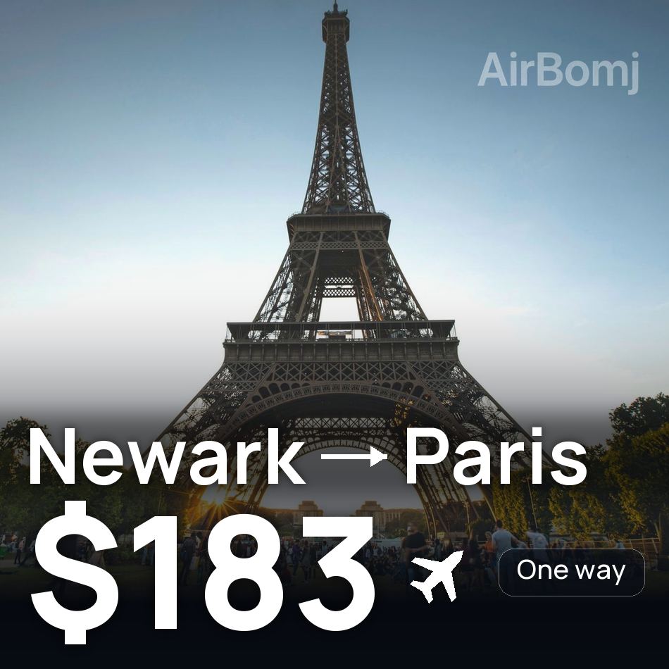 Billet d'avion : Newark — Paris, $183