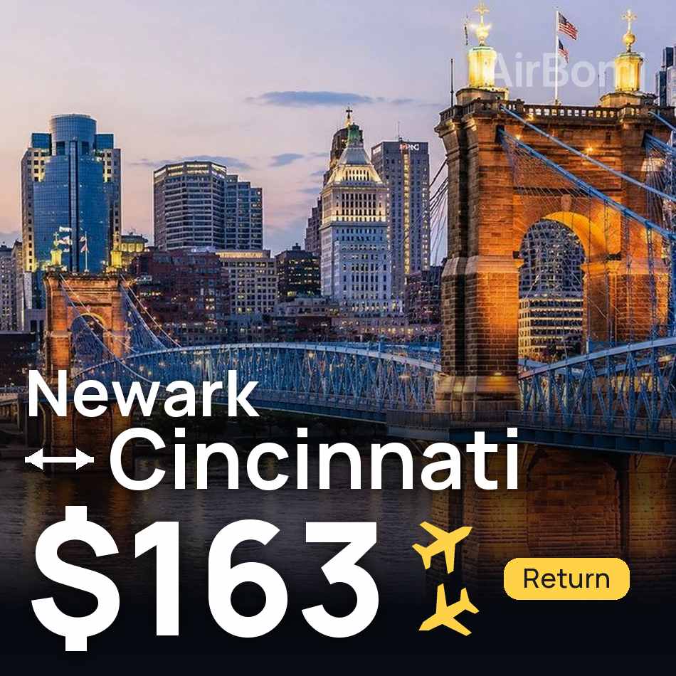 Billet d'avion : Newark — Cincinnati, $163