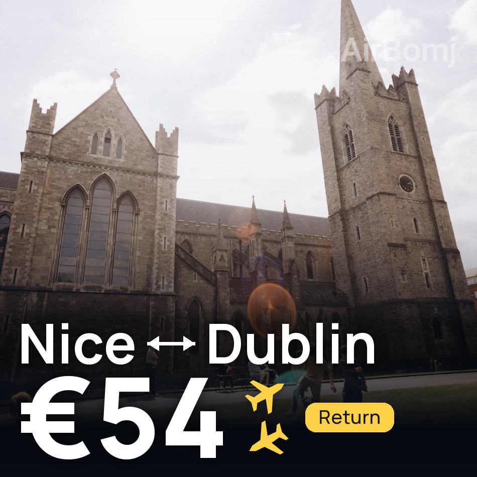 تذكرة طيران: نيس — دبلن، €54