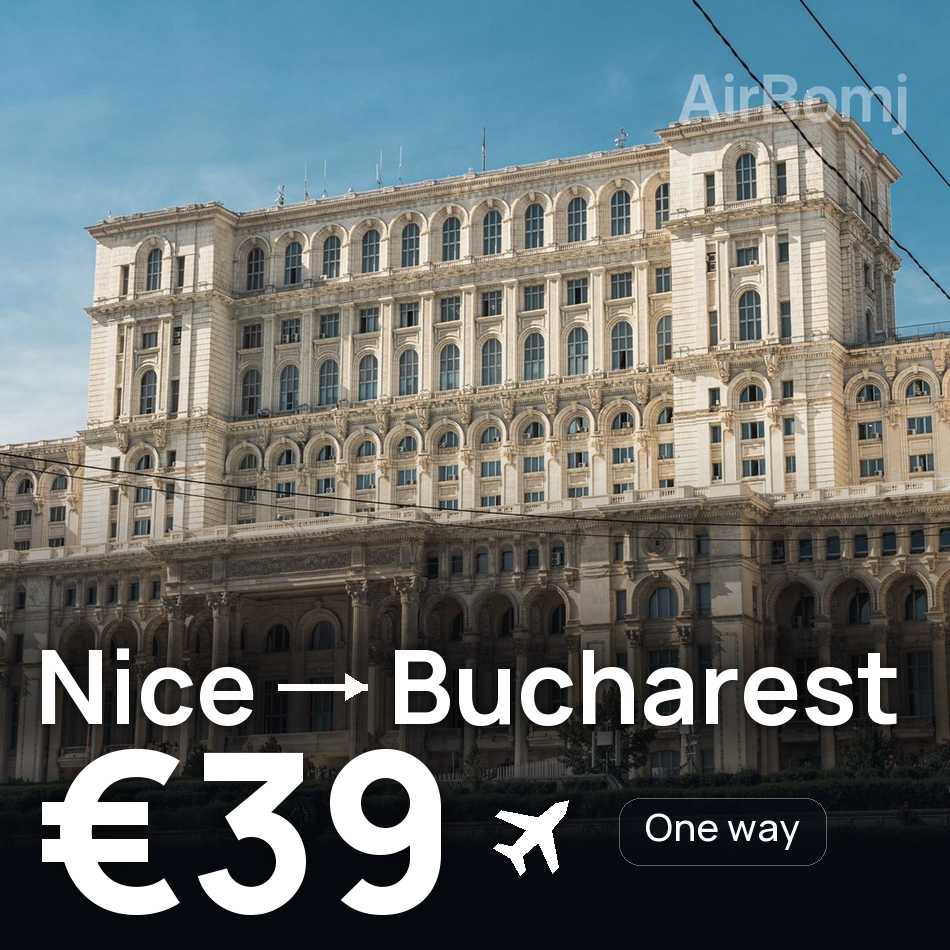 تذكرة طيران: نيس — بوخارست، €39