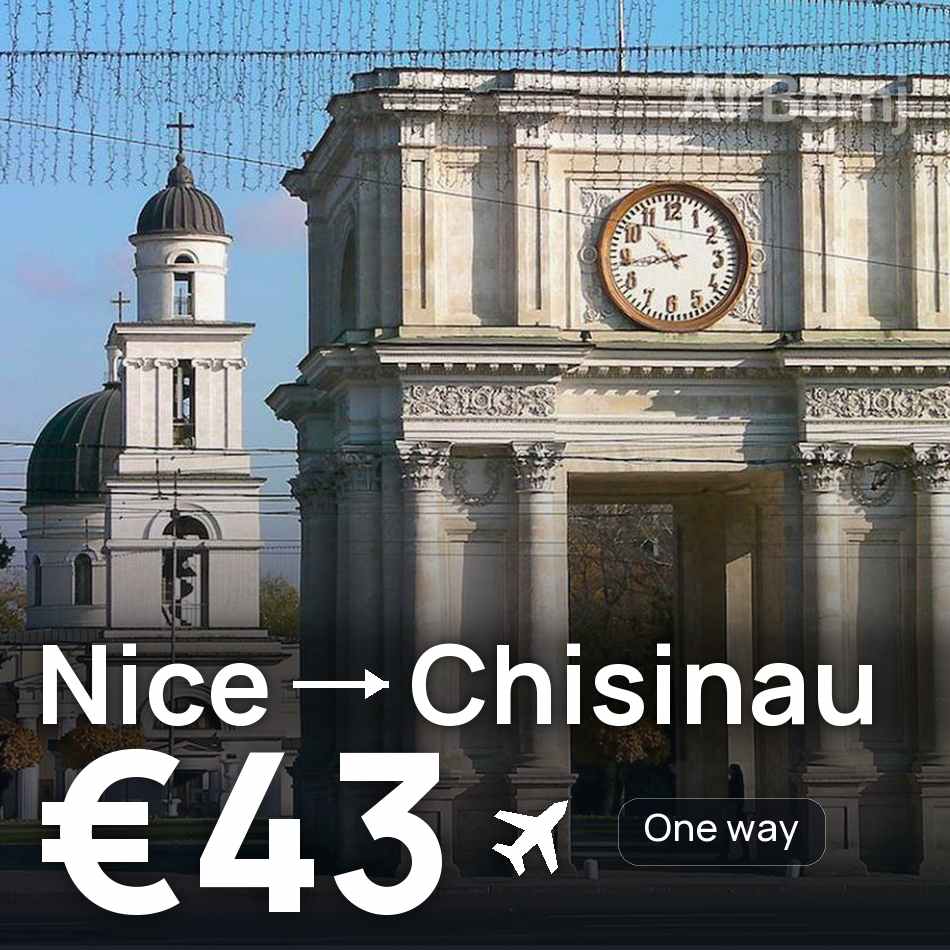 تذكرة طيران: نيس — كيشيناو، €43