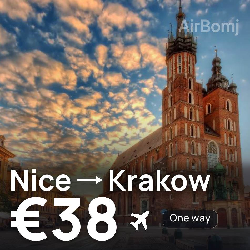 تذكرة طيران: نيس — كراكوف، €38
