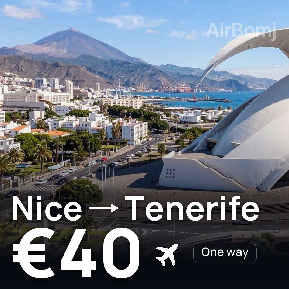 تذكرة طيران: نيس — تنريفي، €40