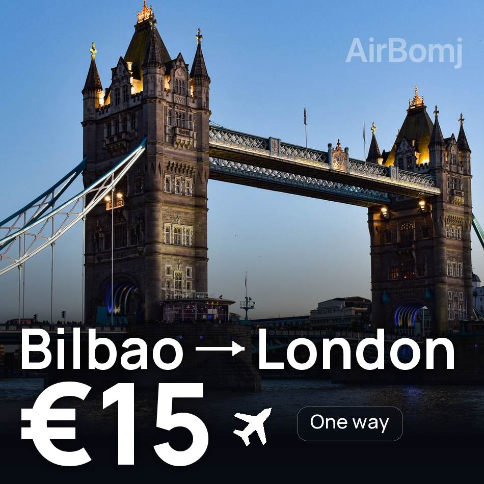 Billet d'avion : Bilbao — Londres, €15