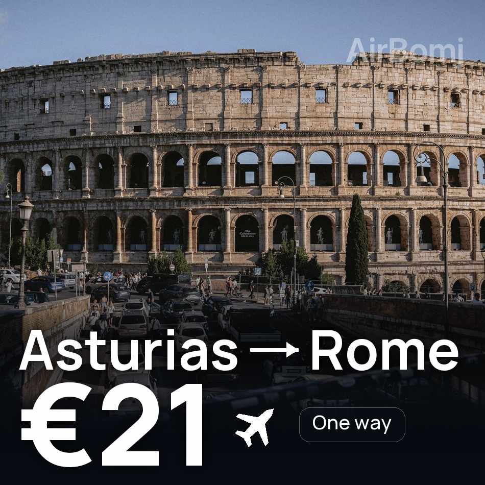 Billet d'avion : Asturias — Rome, €21