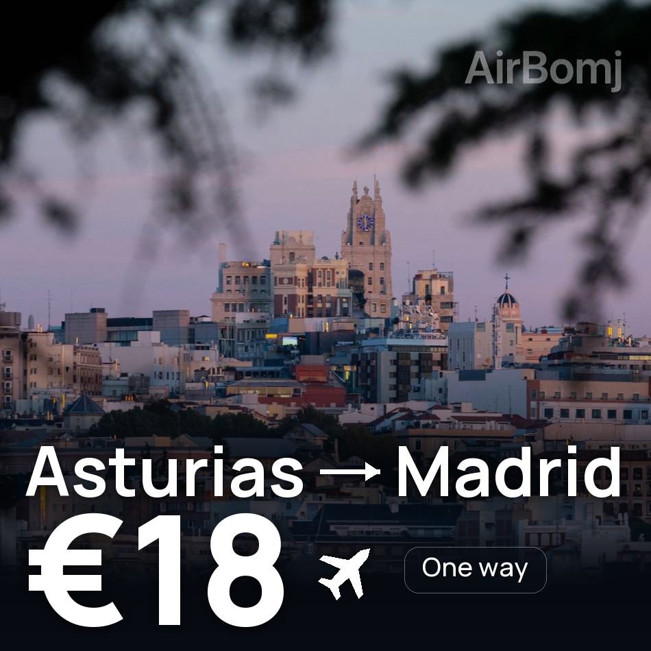 Bilet de avion: Asturias — Madrid, €18