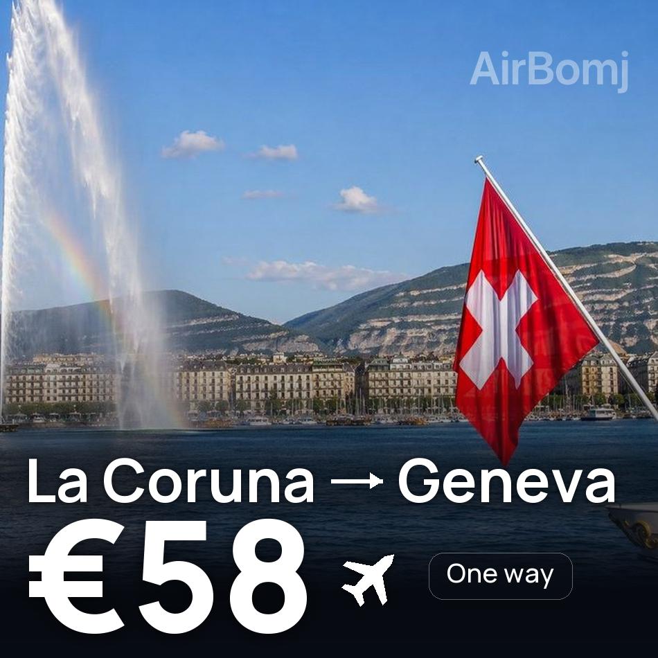 Billet d'avion : La Corogne — Genève, €58