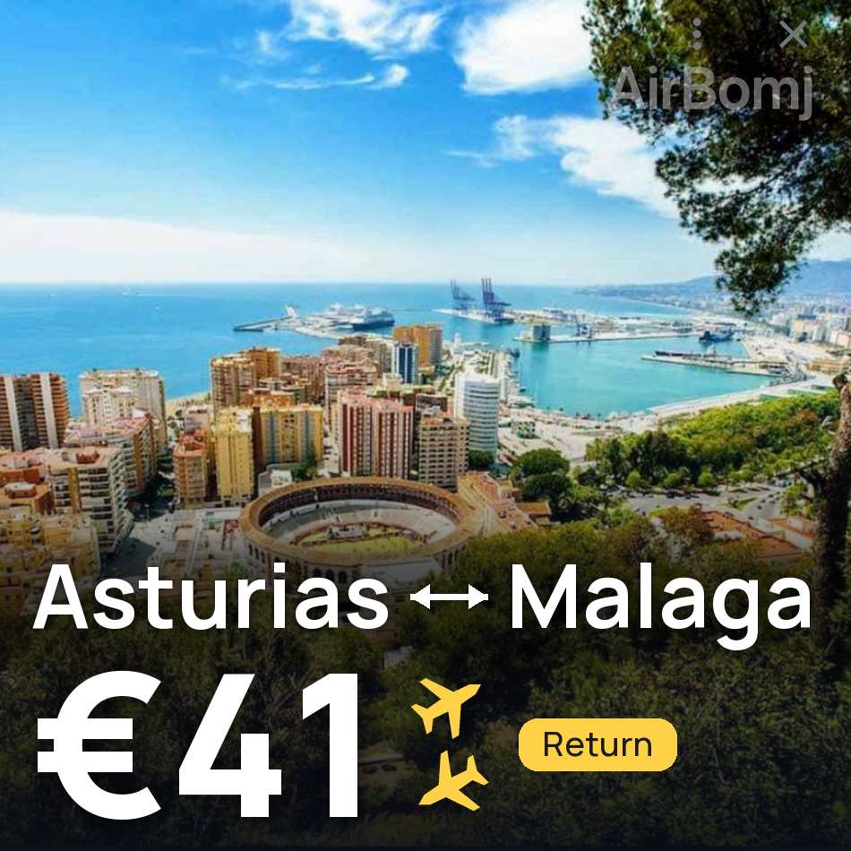 Billet d'avion : Asturias — Málaga, €41