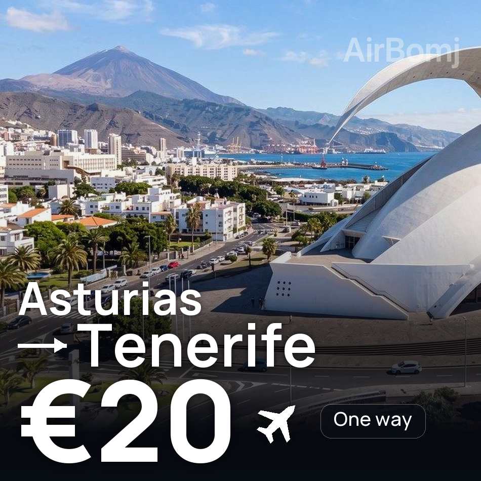 Billet d'avion : Asturias — Teneriffe, €20