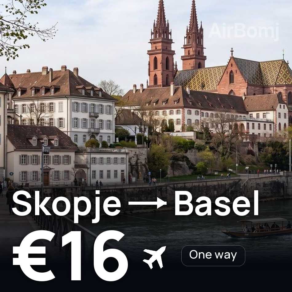 Flight ticket: Skopje to Basel, €16