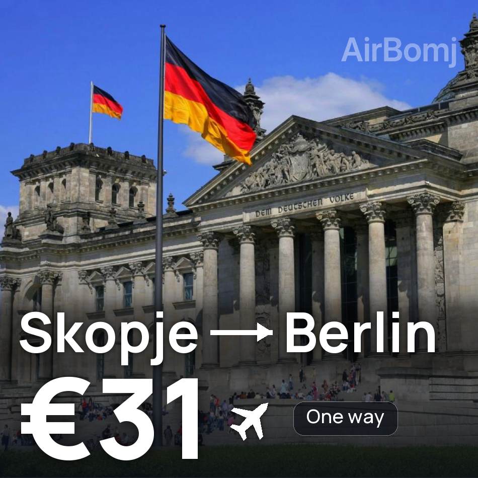 Flight ticket: Skopje to Berlin, €31