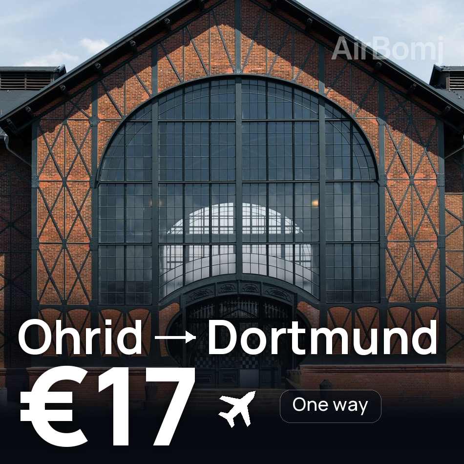 Flight ticket: Ohrid to Dortmund, €17