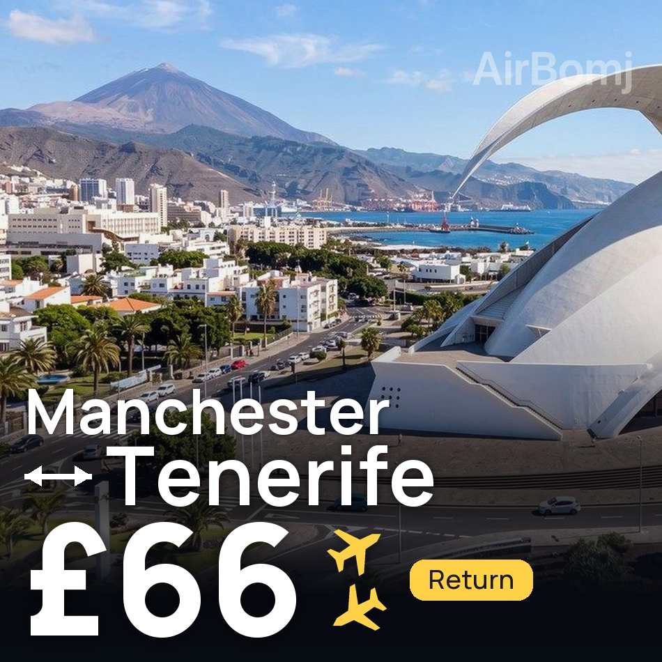 Biglietto aereo: Manchester — Tenerife, £66