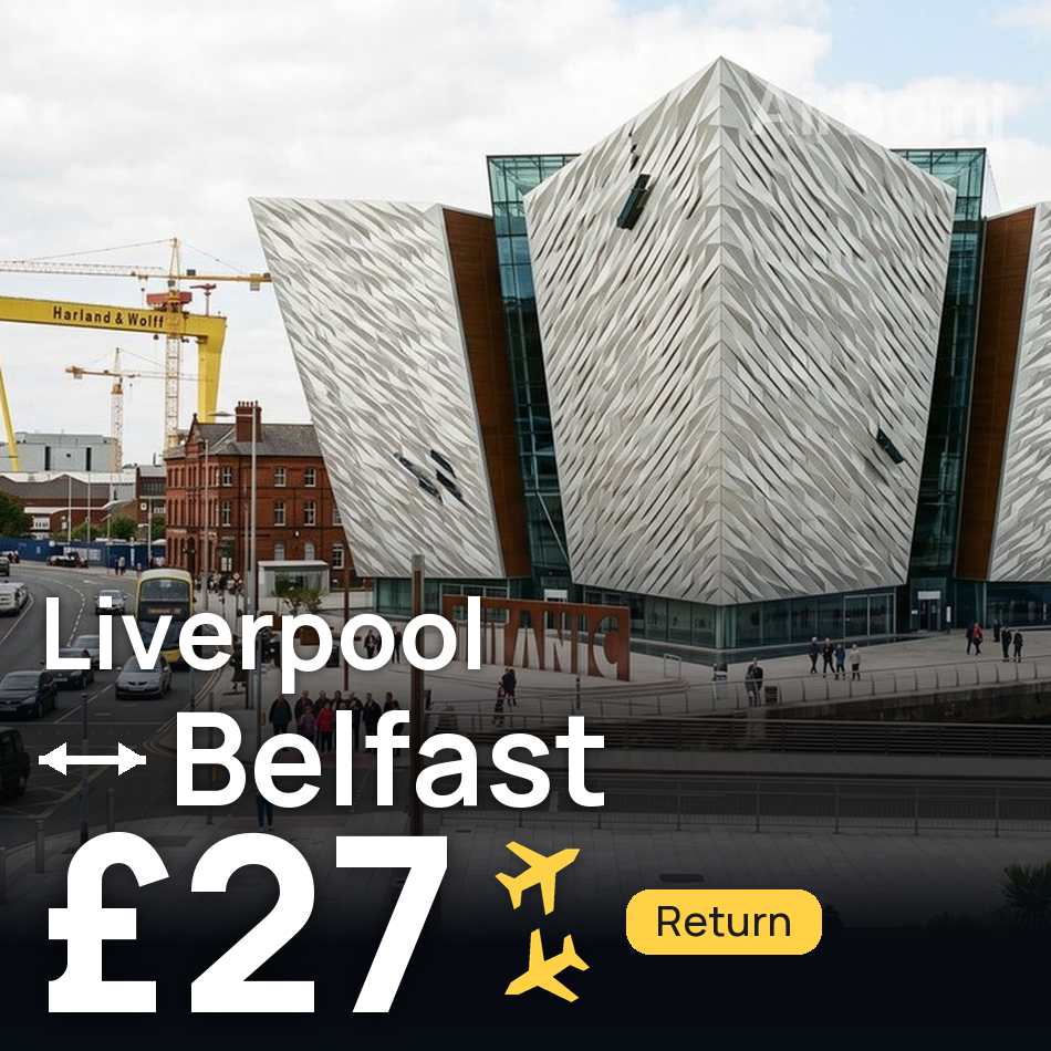 Biglietto aereo: Liverpool — Belfast, £27