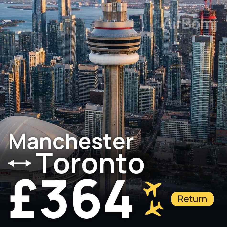 Biglietto aereo: Manchester — Toronto, £364