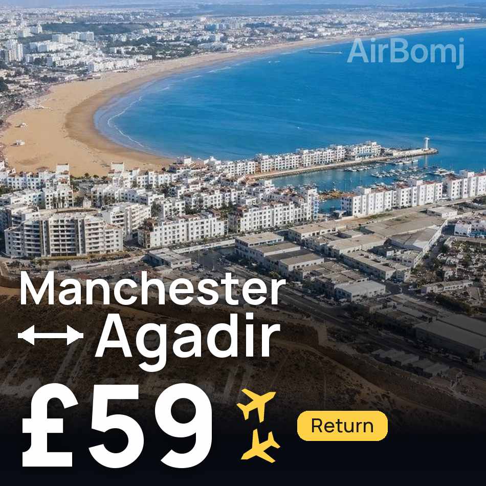 Biglietto aereo: Manchester — Agadir, £59