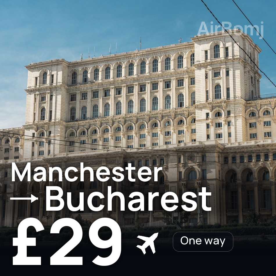 Biglietto aereo: Manchester — Bucarest, £29